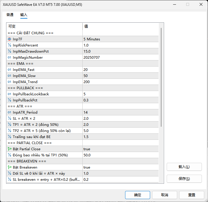 MT5 EA：XAUUSD SafeWave EA ATR动态止盈止损 + 多级分批平仓-资源合集论坛-Meta Trade 4-BBTrading