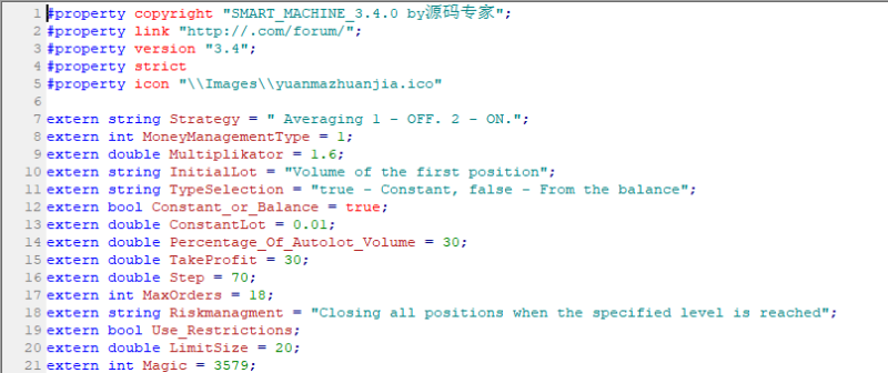 SMART MACHINE EA3.4 MQ4源码量化交易程序 - 交易机器人 | 助力投资交易更好成功BBTrading