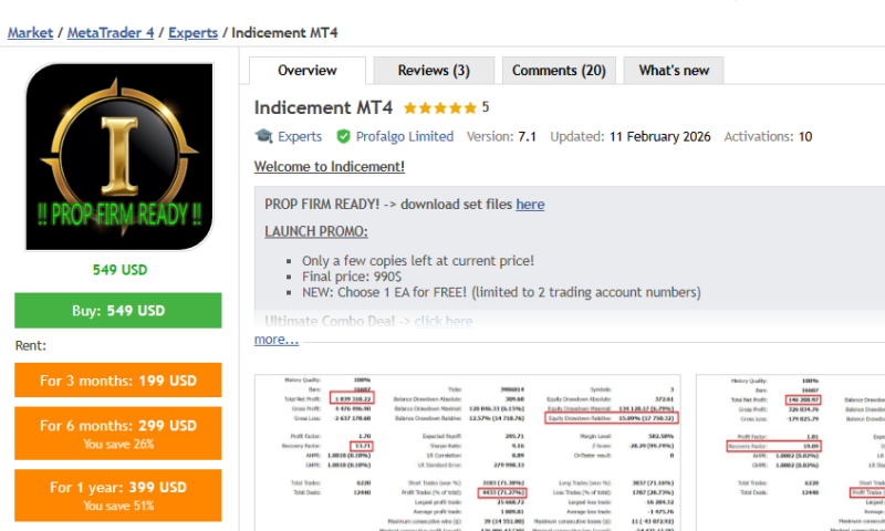 Indicement  EA量化交易程序 - 交易机器人 | 助力投资交易更好成功BBTrading